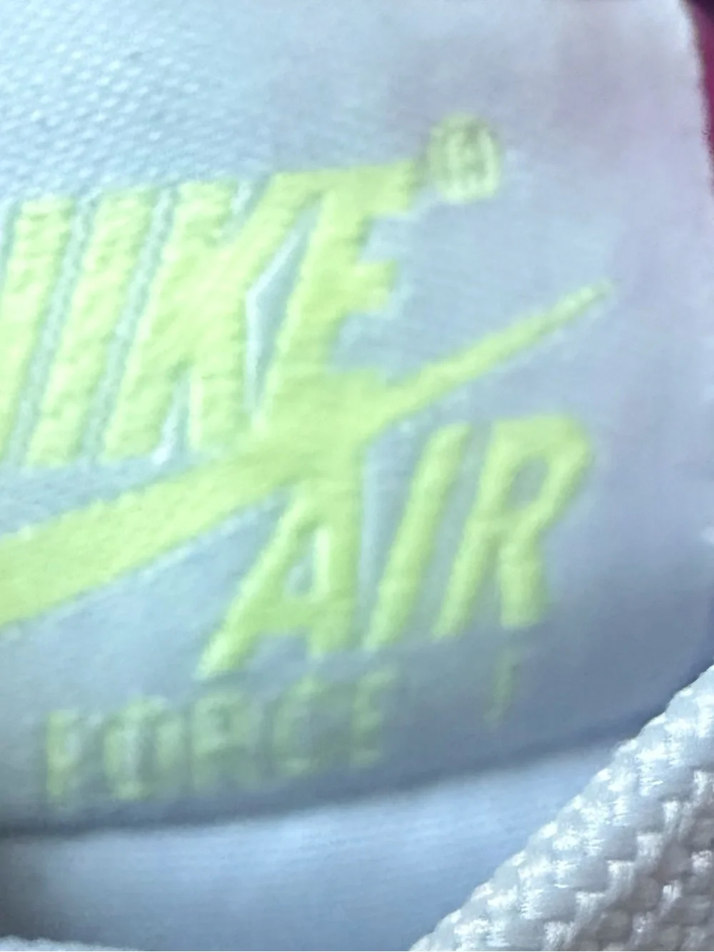 Nike Air Force 1 GS Grey Citron Fuchsia sneakers, Size 7Y youth